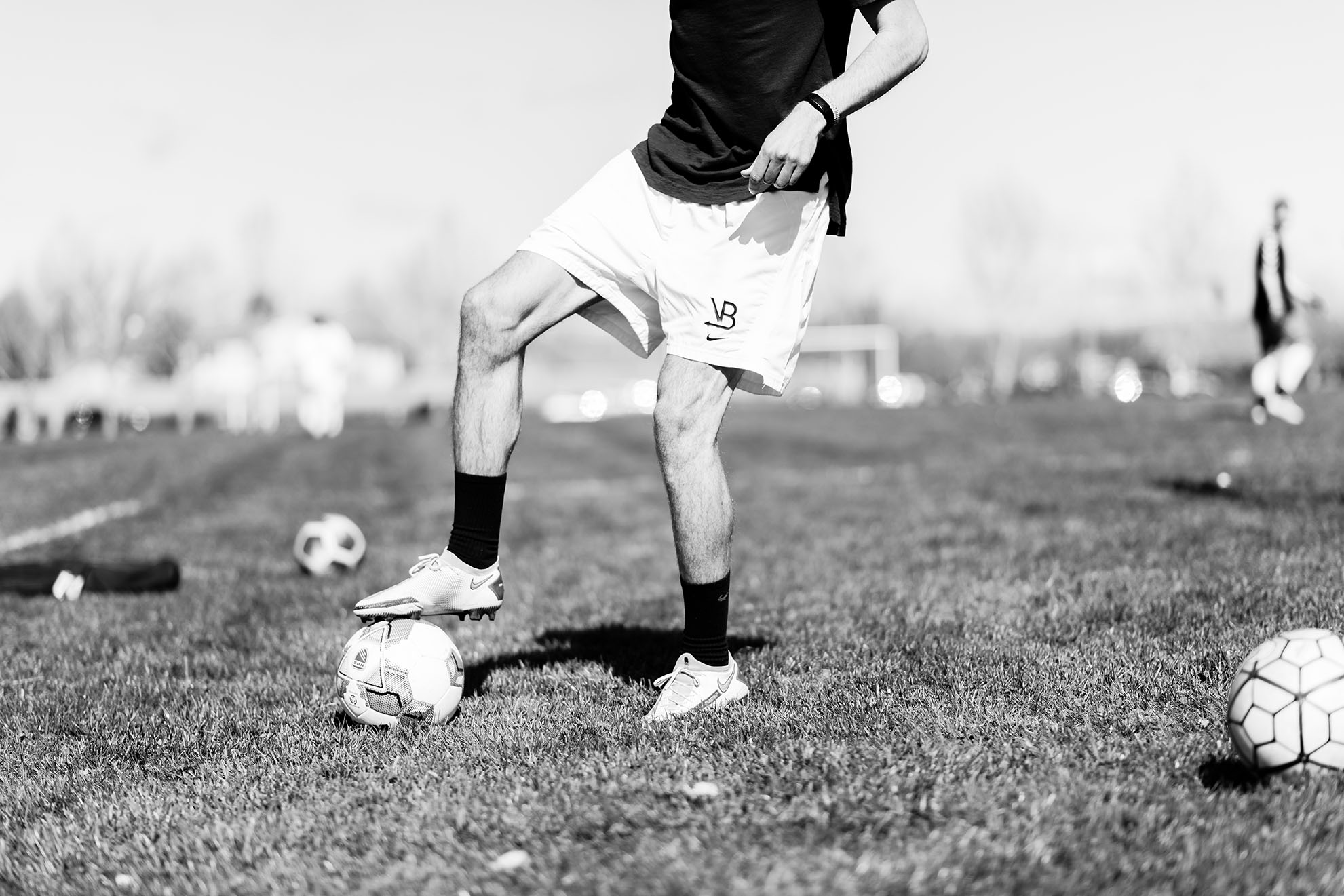 Villyan Bijev plays soccer on the soccer field 
